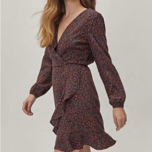 𝅺Acoa Wrap Printed Dress Long Sleeve
